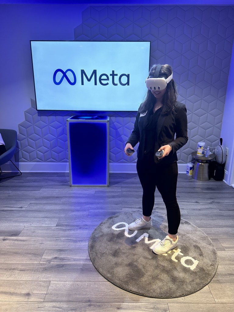 Bridgette Jensen demoing the Meta VR partnership